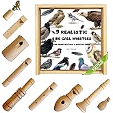 ZDH 9-Piece Wooden Bird Call Set – Handcrafted Bird-Call in Acrylic Wooden Box for Birdwatchers, Nature Lovers, Outdoor Exploration & Education All