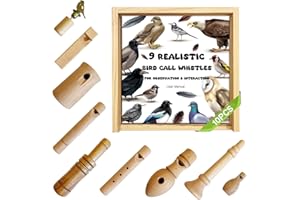ZDH 9-Piece Wooden Bird Call Set – Handcrafted Bird Whistles in Acrylic Wooden Box for Birdwatchers, Nature Lovers, Outdoor E