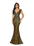 Womens Sequined Long Evening Gown Glamous