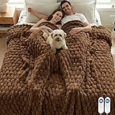 Eastsora Heated Blanket Electric Blanket Heating, Dual Control Soft Ribbed Faux Fur Electric Blanket with 12 Heat Levels 12H Timer ETL FCC Certified Machine Washable (Camel, King Size - 90" x 100")