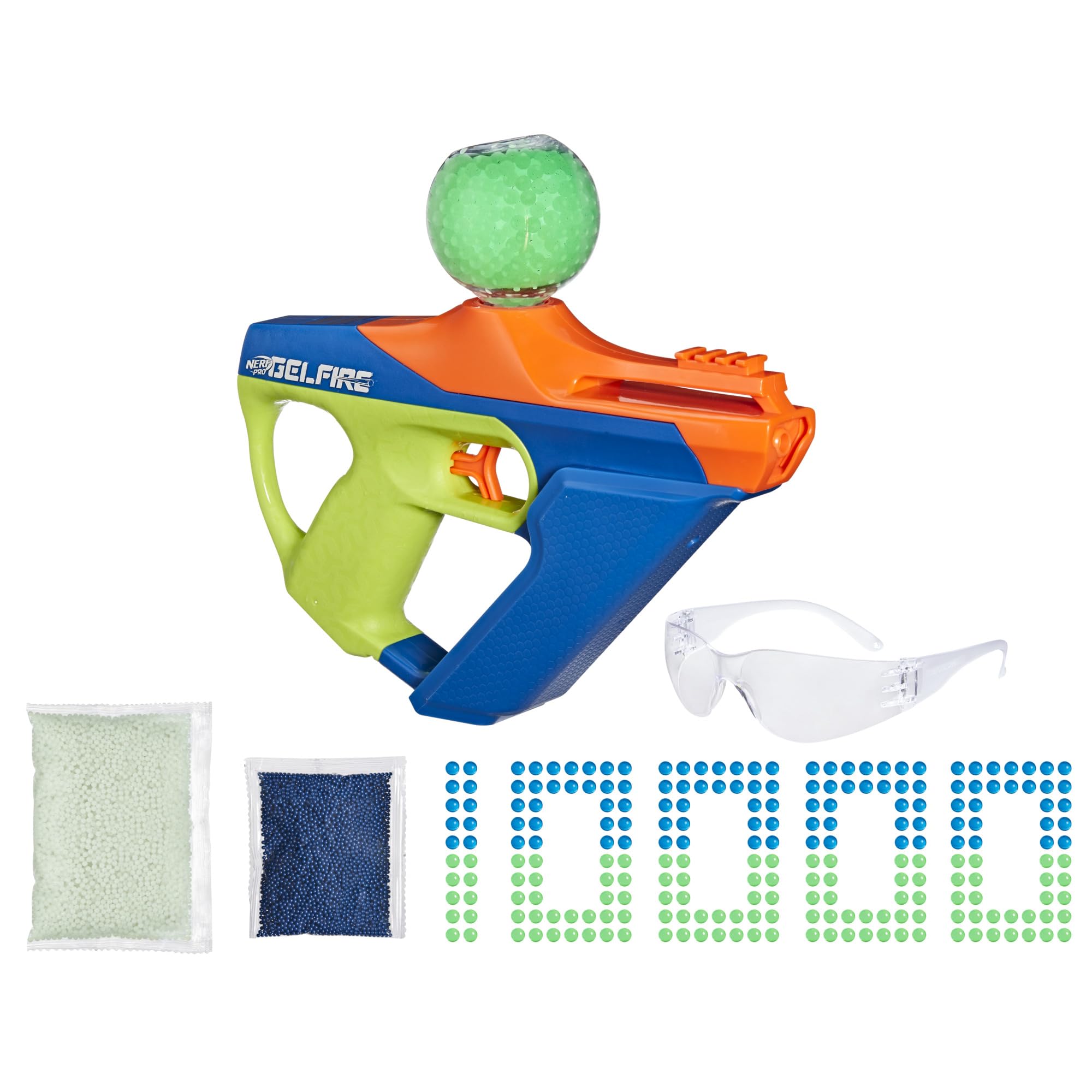 Photo 1 of Nerf Pro Gelfire Nightfall Uproar Full Auto Blaster, 150 FPS, 10,000 Rounds, Glow in The Dark Blaster, Eyewear, Age 14+ (Amazon Exclusive)