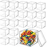 Zosebffej Clear Acrylic Boxes 2x2x2 Inch，Small acrylic gift box with Lid, Clear Square Cube Acrylic Candy Storage for Candy,G