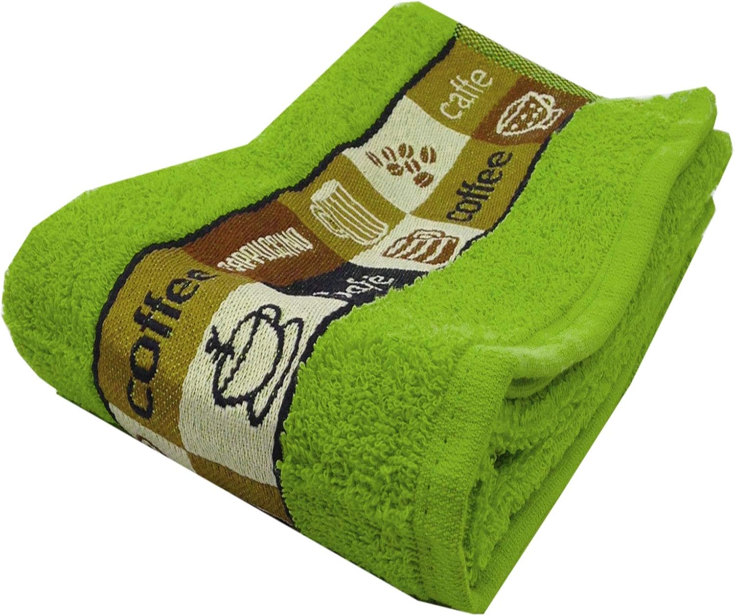 Riggs Cafe Coffee Cup Luxury Kitchen Hand Tea Towel, 65 x 50cm (Lime Green) Amazon.co.uk