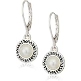 Napier Women's Silvertone and White Pearl Drop Leverback Earrings