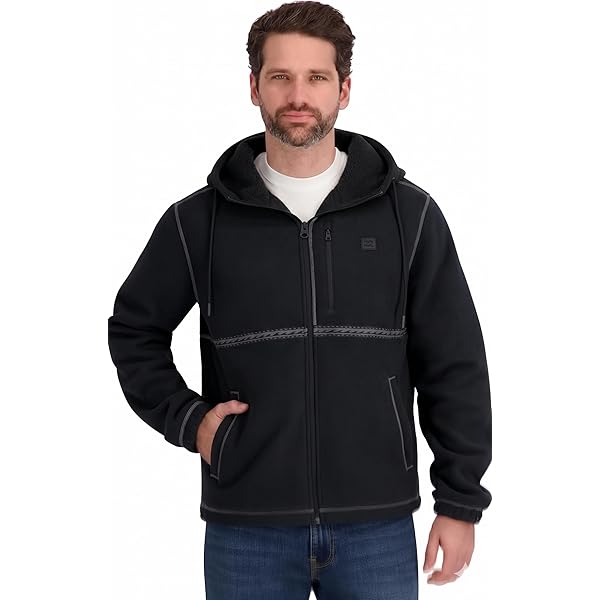 Billabong Mens Sherpa Bonded Polar Fleece Aztec Print Jacket
