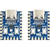 Waveshare RP2040-Zero High-Performance Pico-Like MCU Board Based On Raspberry Pi Microcontroller RP2040 Castellated Module Allows Soldering Direct to Carrier Boards-2pcs