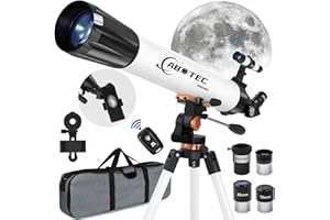 ABOTEC Telescope for Adults Astronomy, 90mm Aperture 800mm Refractor Telescopes for Kids & Beginners, (32X-400X) Multi-Coated