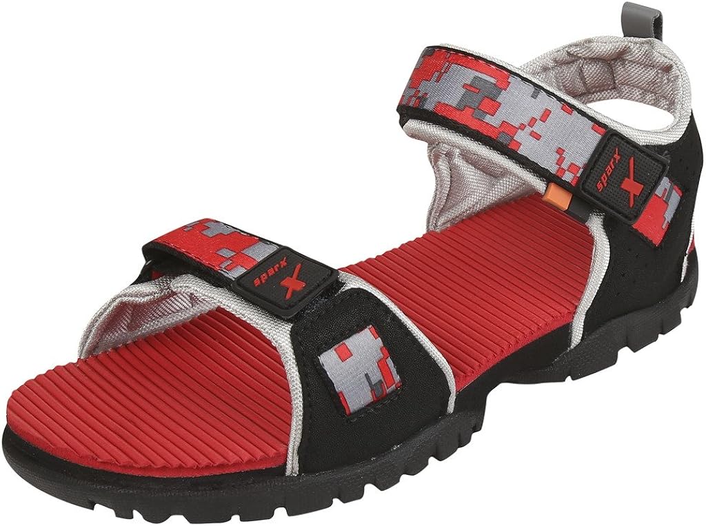 sparx red and black sandals