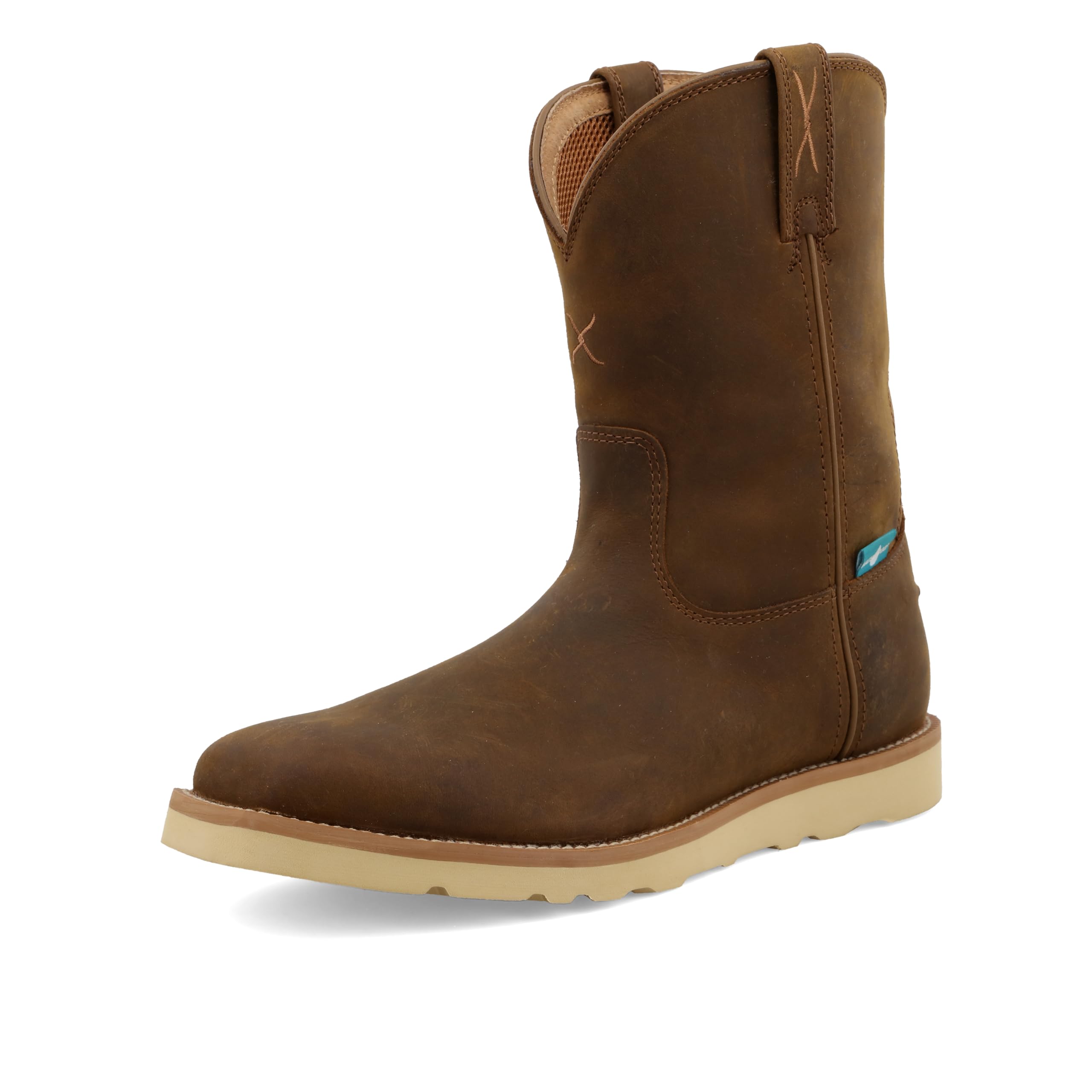Photo 1 of Twisted X Men's 10" Work Pull On Wedge Sole Boot, Square Toe, Distressed Saddle, 10 M