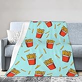 French Fries Fun Food Throw Blanket Super Soft Warm Bed Blankets for Couch Bedroom Sofa Office Car, All Season Cozy Flannel Plush Blanket for Girls Boys Adults, 50"X40"