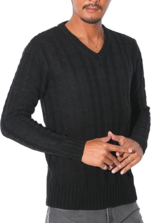 Amazon Lux Style ラグスタイル ニット ケーブル Vネック