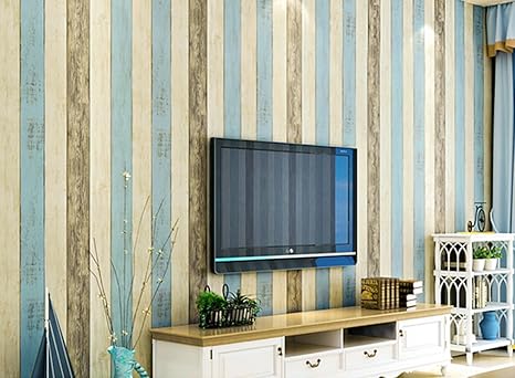 Amazon Diy 地中海風 木目 調 壁紙 貼付シールタイプ 簡単 はがせる 壁紙シール 高品質な不織布素材 防水 ベッドルーム リビングルーム 53cm 5m スタイル１ 壁紙