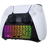 Moko RGB Backlight Keyboard for PS5 Controller | Bluetooth Wireless Mini Gamepad, Chatpad for PlayStation 5, Built-in Speaker&amp;3.5mm Audio Jack for PS5 Controller Accessories
