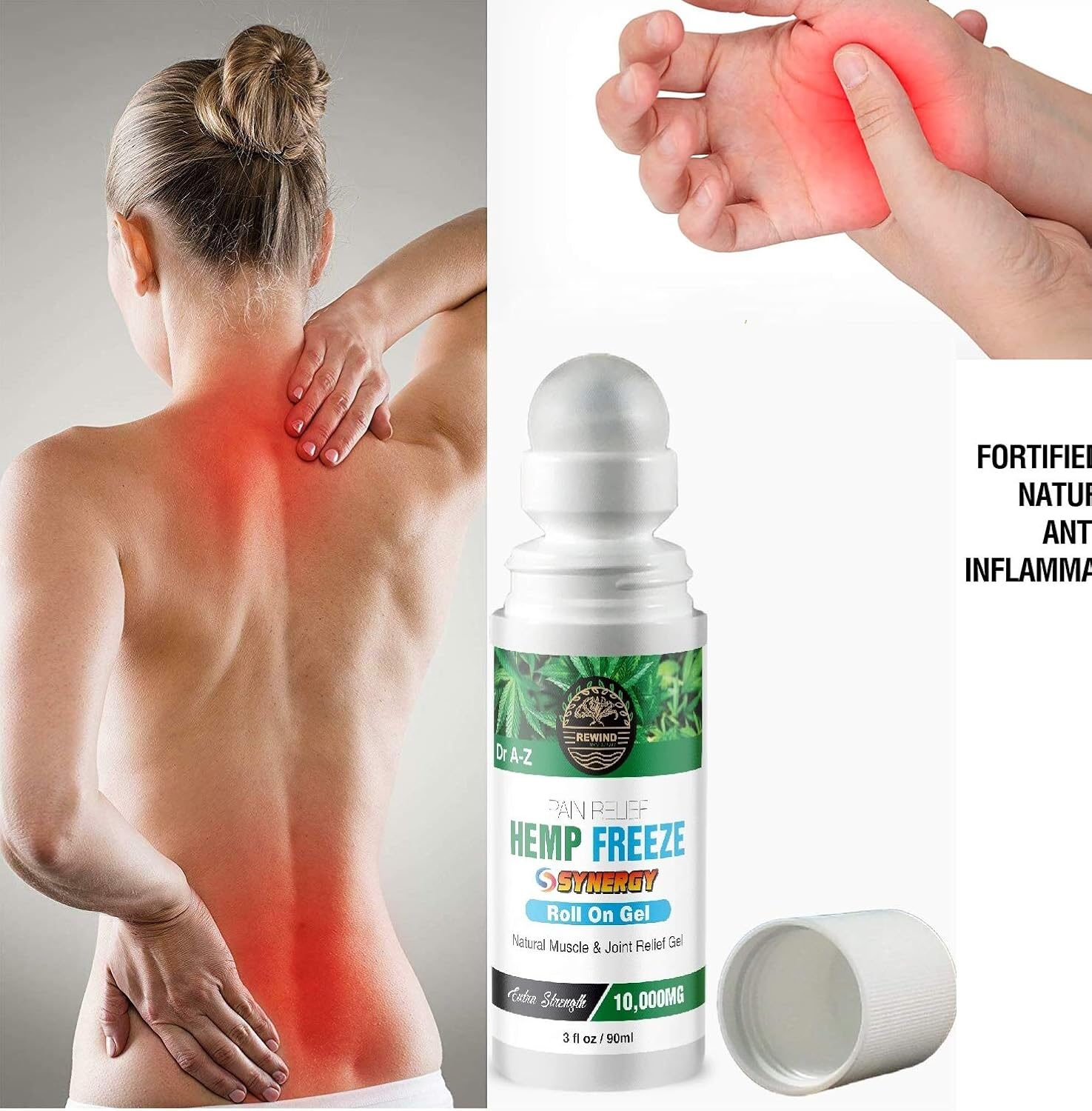 Natural Hemp Extract Roll On Cooling Freeze Effect, Turmeric, Ginger, Arnica, Emu Oil for A Fast & Lasting Pain Relief for Arthritis, Sore Joint, Backaches Sprains, Joint & Back Pain Stop Pain: Health & Personal Care