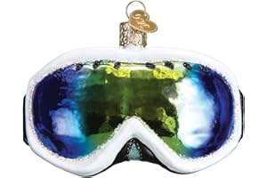 Old World Christmas Ski Goggles Glass Blown Ornament for Christmas Tree, Handcrafted Holiday Decoration, Sport Collection