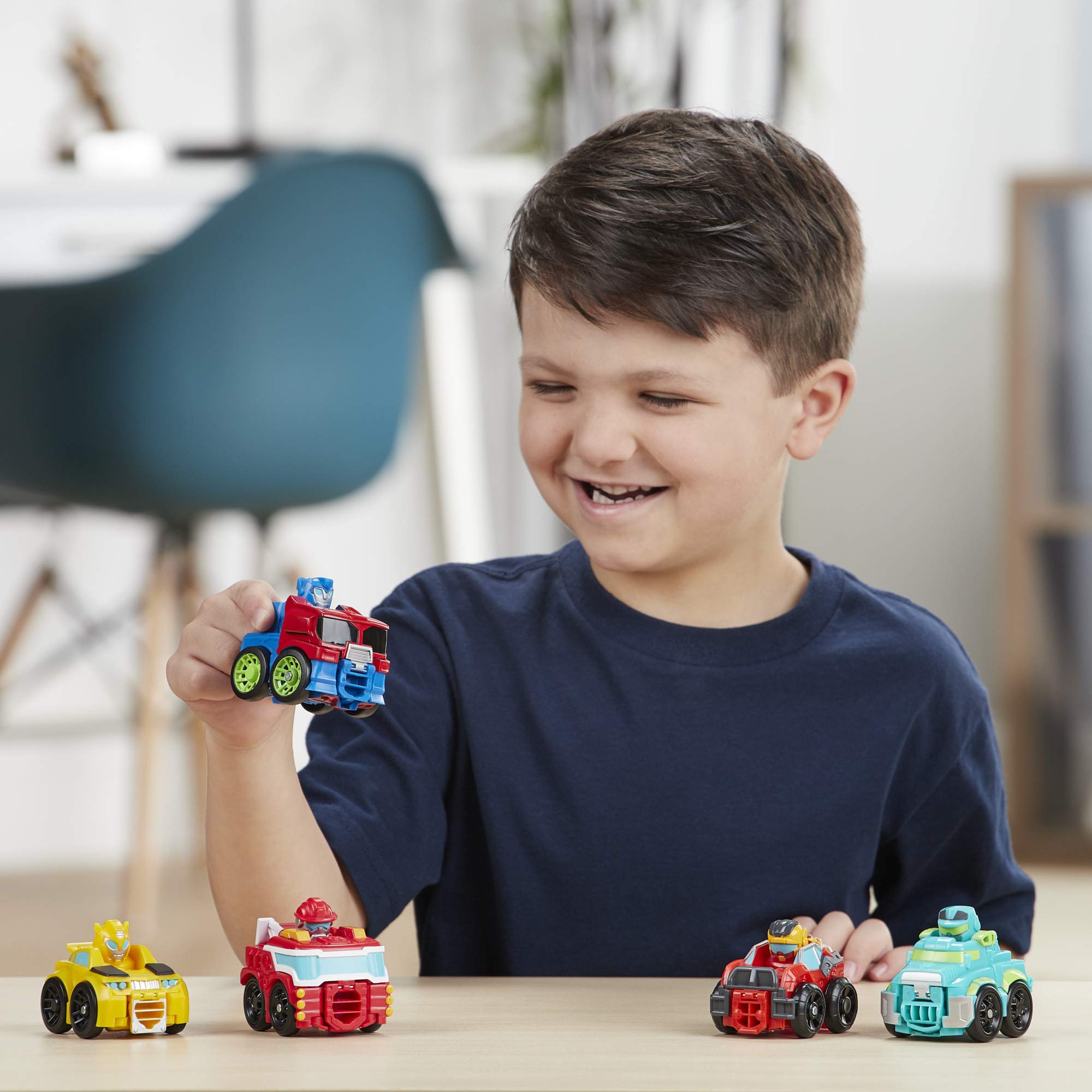 Transformers Playskool Heroes Rescue Bots Academy Mini Bot Racers Converting Robot Toy 5-Pack, 2-Inch Collectible Toy Cars (Amazon Exclusive)