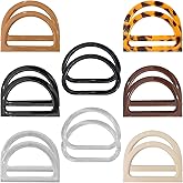 16 Pack D Shape Purse Handles Replacement Set - 6 Styles & 2 Rounded Options, Durable Resin for Handbags, Totes, DIY Crafts | Perfect Fit for Women, Designers & Crafters