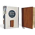 NIV, Giant Print Compact Bible, Leathersoft, Brown, Red Letter, Comfort Print