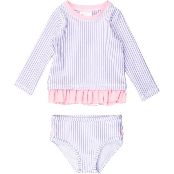 RuffleButts Langarmtop Für Babys Und Kleinkinder – Weiches Waffelstrick Mit Süßer Rücken-Schleife