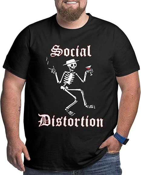 Yaxinduobao Social Distortion Herren Großes und hohes Kurzarm-Oberteil