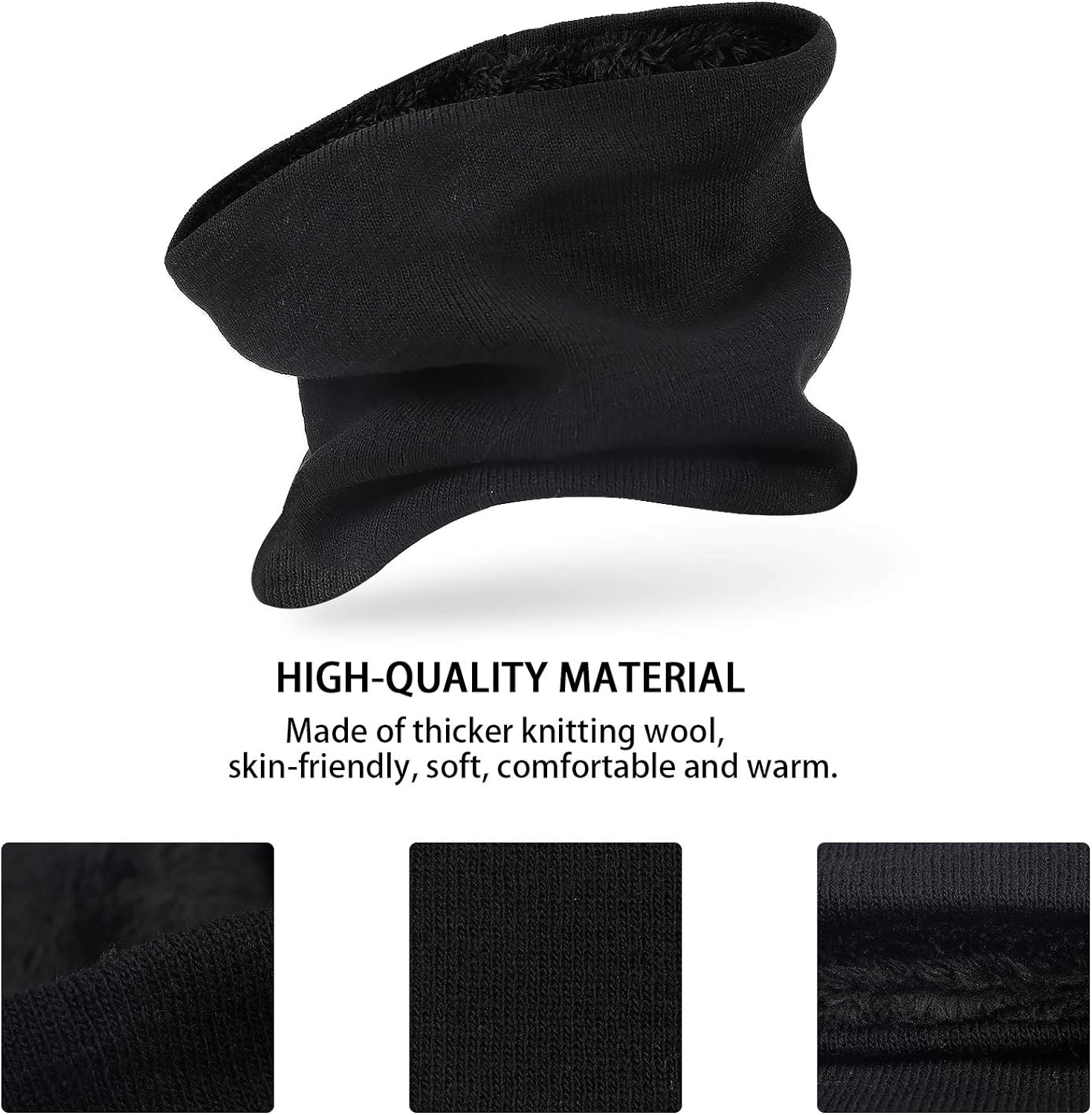 Winter Men Beanie Hat, Scarf, Touch Screen Gloves, 3 Pieces Winter Warm Clothing Set For Men, Black, One Size at  Men’s Clothing store