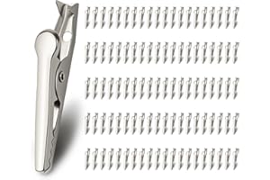Abvsdu 100 PCS Metal Alligator Clip, 35mm Spring Clamps Test Line Crocodile Clip Silver Tone Alligator Clips Nickel Plated Cr