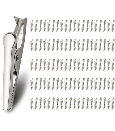 24 Pinces Crocodile 51mm Plaqué Nickel - Pinces à Ressort Solides Pour Tests Électriques, Laboratoire Et DIY