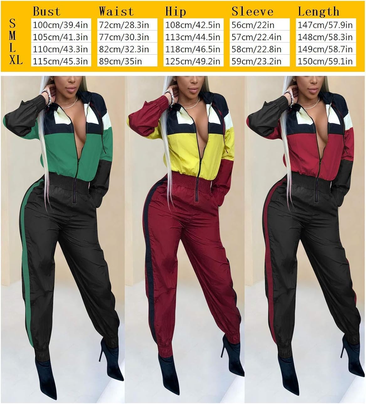 Windbreaker jumpsuits one piece Clearance