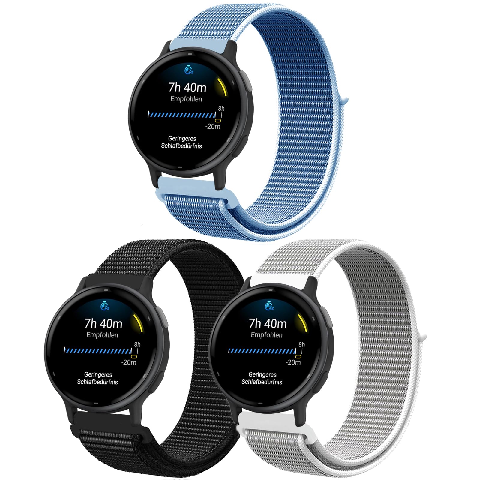 Photo 1 of Harikiri 20mm Nylon Bands Compatible with Garmin Vivoactive 5/3,Garmin Venu/2 Plus/Sq/Sq 2