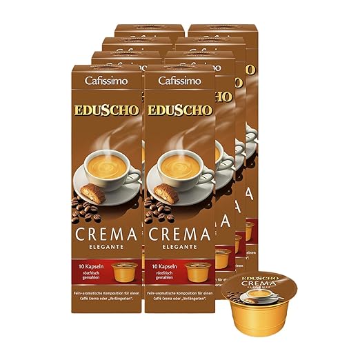 Tchibo Eduscho Cafissimo Crema Elegante Kapseln, 80 Stück (8 x 10 Kapseln)