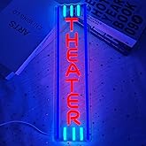 Theater Neon Sign Movie Theater Decor Movie Night Led Sign Home Movie Theater Neon Sign for Wall Decor Home Theater Accessories Neon Light Up Sign for Theater Movie Night Party Movie Room Film Room