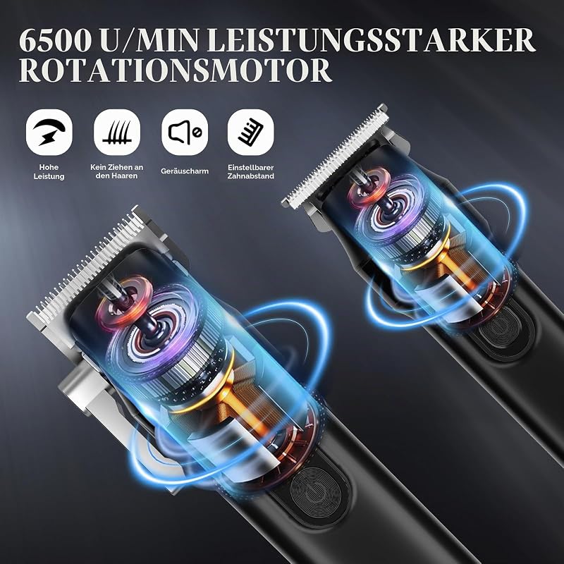 Haarschneider für Männer Schnurloser Haartrimmer Bartschneider Professioneller T-Klingen-Trimmer Wiederaufladbares USB-Haarschneide- und Pflegeset Barbierscheren-Set LED-Anzeige