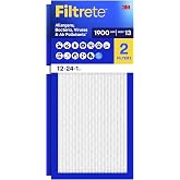 Filtrete 12x24x1 Air Filter, MERV 13, MPR 1900, 2 HVAC Filters | Allergens, Bacteria, Viruses &amp; Air Pollutants, 3-Month AC/Furnace Filters, (Act. Size 11.68x23.68x0.78 in)