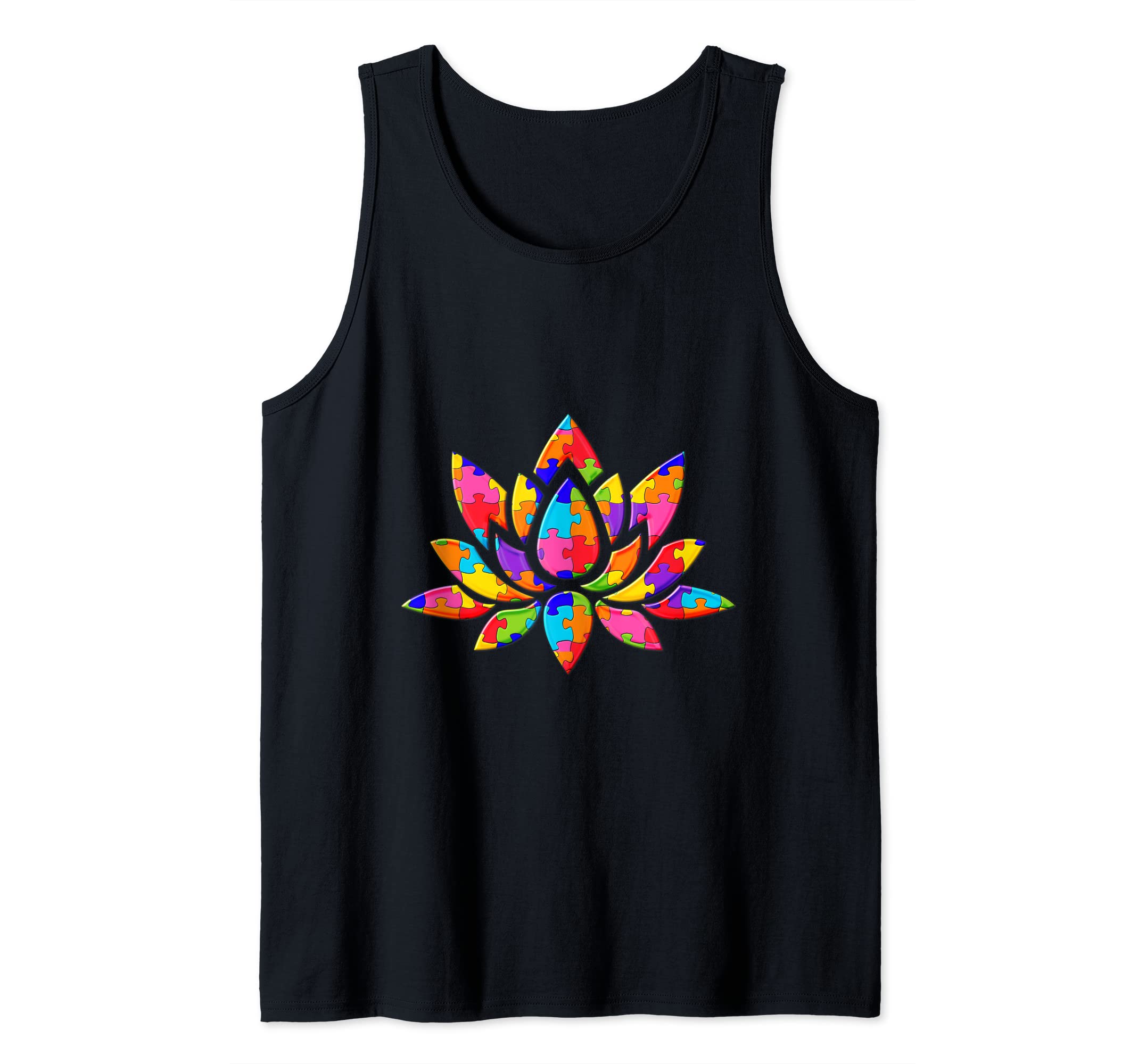 Lotus Mandala flower Jigsaw Autism Puzzle Tank Top