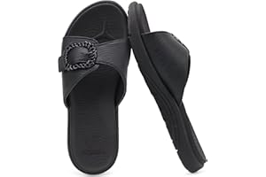 COFACE Womens Dressy Orthotic Slides Lightweight Yoga Mat Thick Cushion Recovery Walking Sandals Adjustable Slip On Slippers with Comfortable Plantar Fasciitis Arch Support