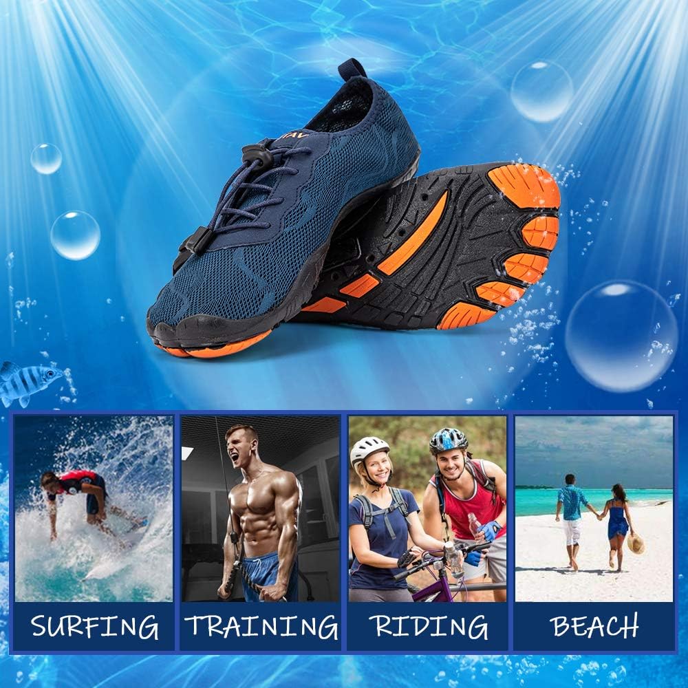  | hiitave Men Barefoot Water Shoes Beach Aqua Socks Quick Dry for Outdoor Sport Hiking Swiming Surfing | Water Shoes