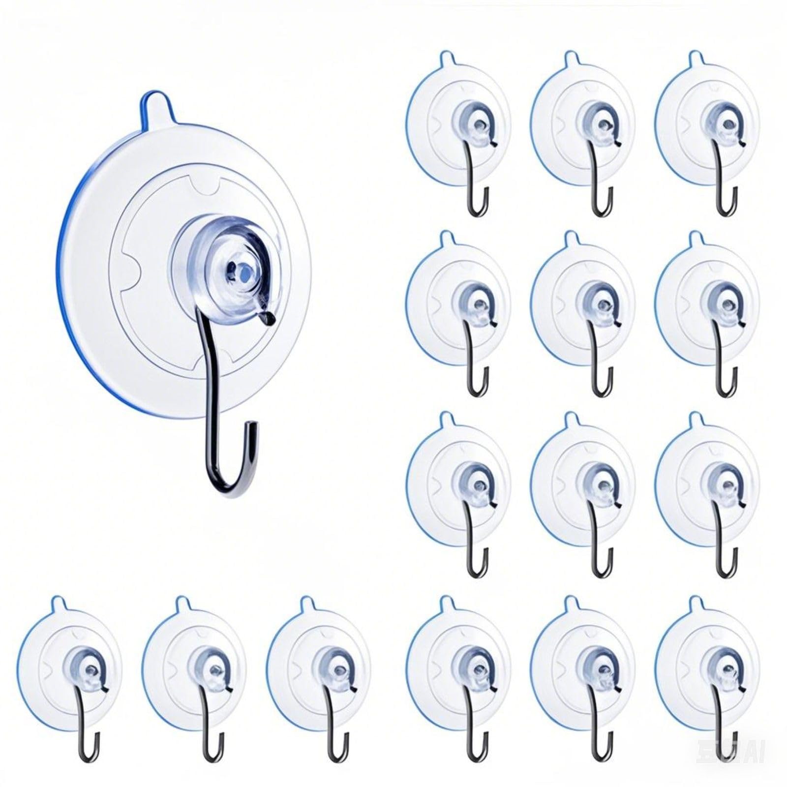 Photo 1 of 16 Pack Small Adhesive Suction Cup Hooks, 1.2 Inch Clear Mini Suckers Hook for Bathroom, KitchenWall, and Glass Door Window Hanging Signs, Holiday Ornaments, Suncatchers-(Holds 1 lb)