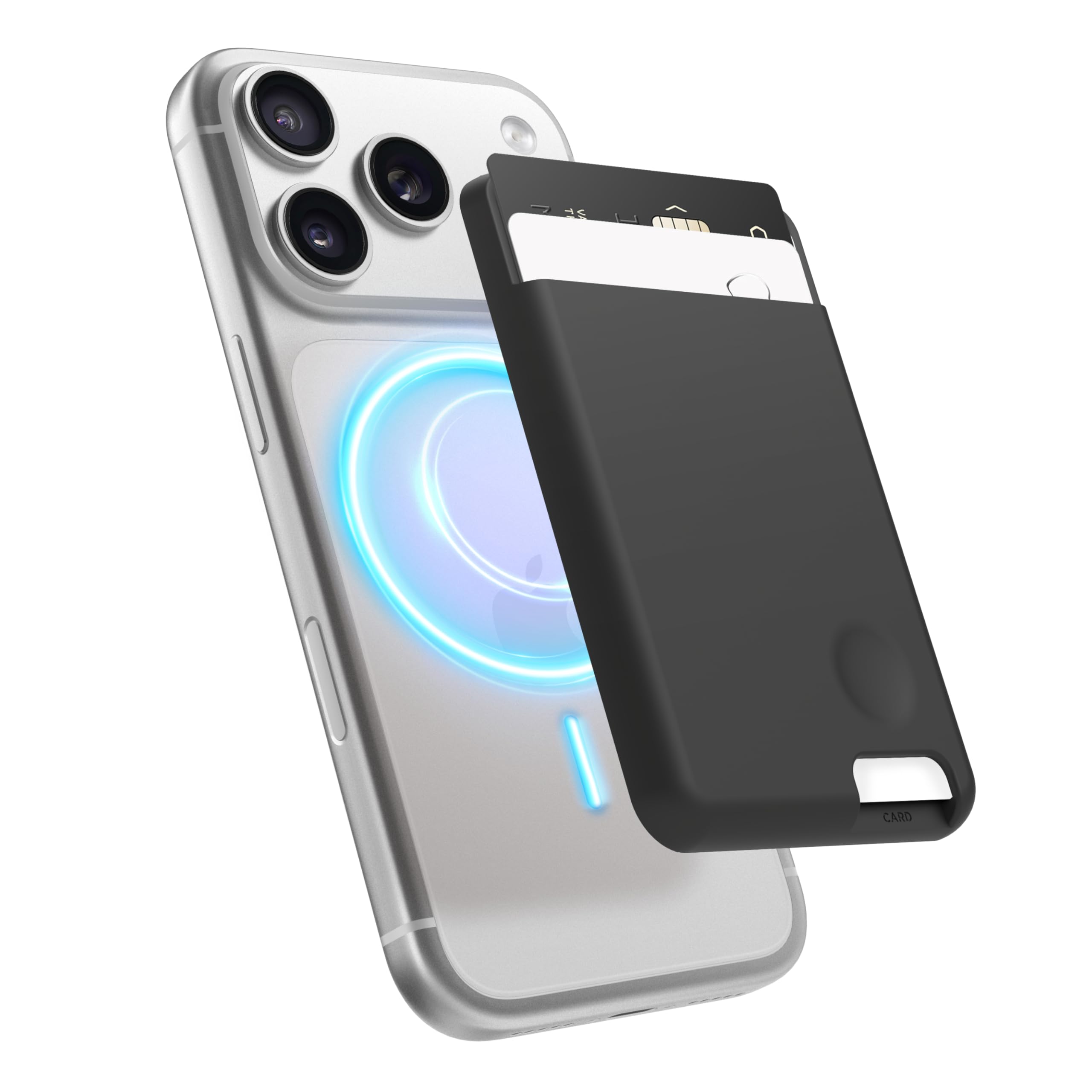 elago Magnetic Wallet Card Holder 2-Cards Compatible with MagSafe Compatible with iPhone 17/16/15/14/13/12 Series - Secure Phone Wallet, Long Last Silicone, Scratch and Damage Protection (Black)