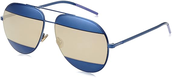 Christian Dior Damen DIORSPLIT1 UE QAO Sonnenbrille, Blau (Bluette Mauve/Grey Ivory Grey Speckled), 59