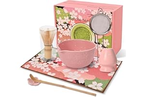 Matcha Whisk Set, 7 Pcs Matcha Set Ceramic Matcha Bowl, Matcha Whisk and Holder, Matcha Kit Used for Breakfast and Afternoon 