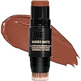 Nudestix Nudies Bronze All Over Matte Bronzing Stick – 3-in-1 Cream Bronzer for Cheeks, Eyes & Lips with Built-In Brush | Natural Contour & Sun-Kissed Glow