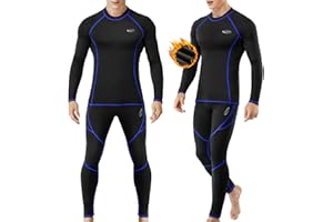 Thermal Underwear for Men Long Johns Set with Fleece Lined Base Layer Top Bottom