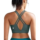 RUNNING GIRL Sports Bra for Women High Support, Molded Cup High Impact Sports Bras with Sewn in Pads Strappy Running Bra