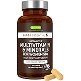 Igennus Methylated Women's 50+ Multivitamin with Calcium & Magnesium, Pure & Clean, All-Day Nutrient Delivery with High-Strength B-Vitamins, Antioxidant Support, Iron and Copper Free, 60 Vegan Tablets