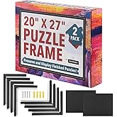 IMPRESA 2-Pack 20x27" Puzzle Frame – Puzzle Hanging Kit for Display – Easy to Assemble Black Jigsaw Mount with Screws