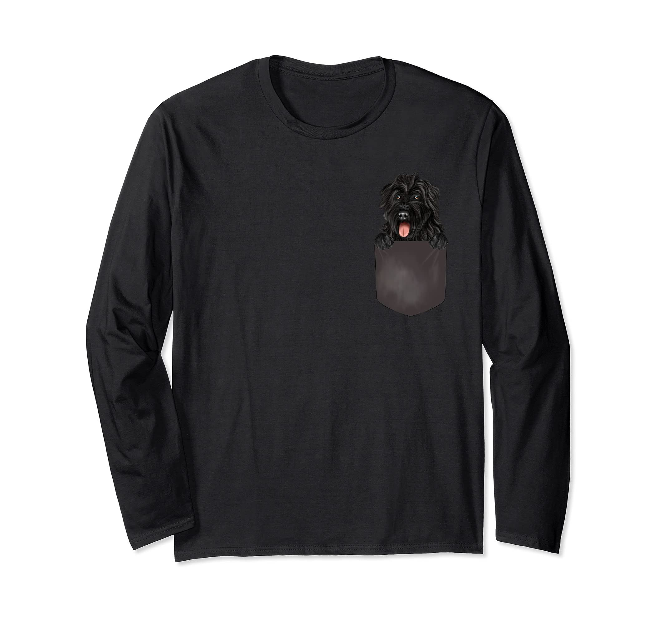 Dog In Pocket Funny Dog Lover Bouvier des Flandres Long Sleeve T-Shirt