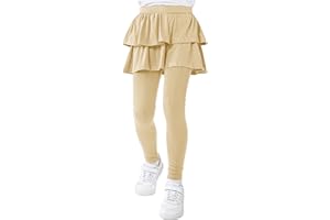 Resinta Girls Leggings Warm Pants School Uniform Pants Stretchy Soft Leggings with Skirt 4-14 Years