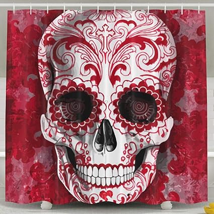 Amazon Com Sugar Skull Shower Curtain Waterproof Bathroom Decor