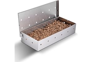 Witheeyou Smoker Box for Gas Grilling, Stainless Steel Smoke Box, BBQ Wood Chip Smoking Box, Grill Accessories for Barbecue (