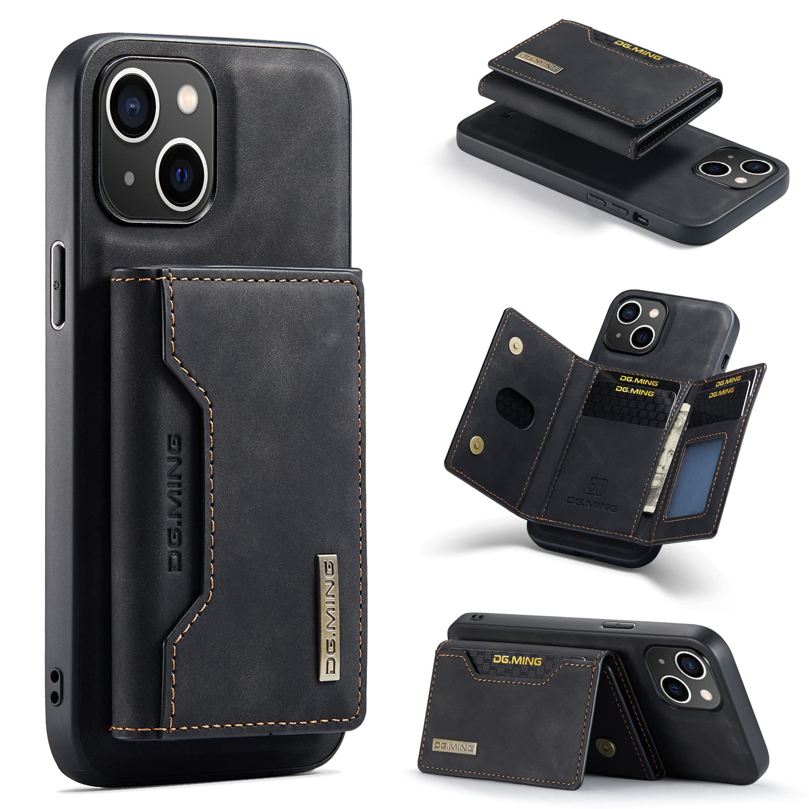 ZCDAYE Wallet Case for iPhone 13, Leather Phone Case with Removable Magnetic Card Holder Men Women Cases Useful Protective Phone Cover for iPhone 13 (6.1 inches), Black โ image 1